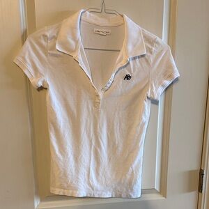 Aeropostale White Short Sleeve Polo Tee